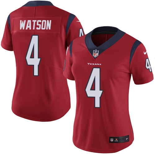 Women Houston Texans #4 Watson red Nike Vapor Untouchable Limited NFL Jersey->women nfl jersey->Women Jersey
